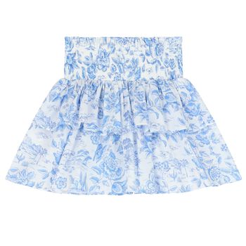 Girls White & Blue Liberty Skirt