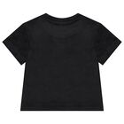 Girls Black Logo T-Shirt, 1, hi-res