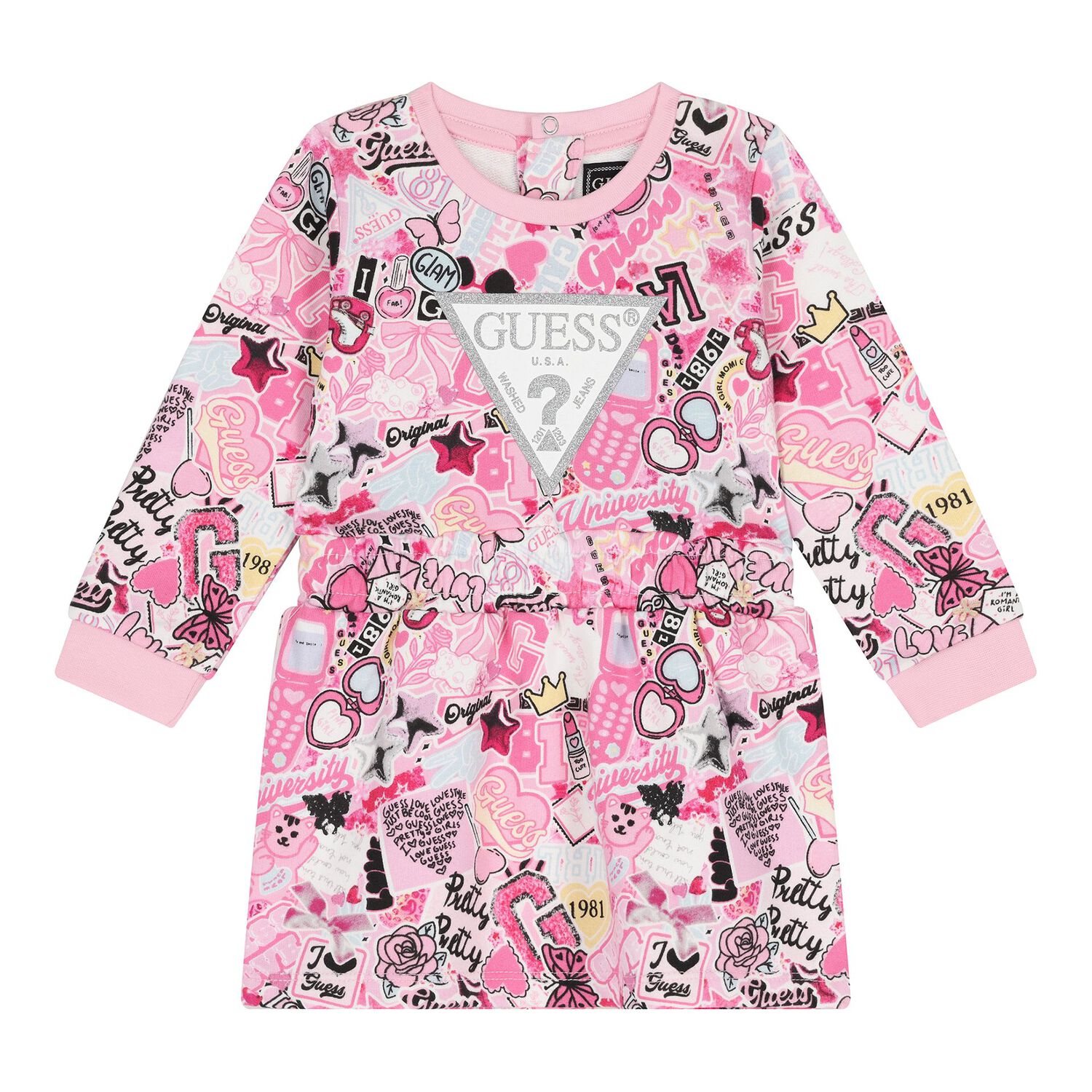 Baby Girls Pink Logo Dress Set, 2, hi-res image number null