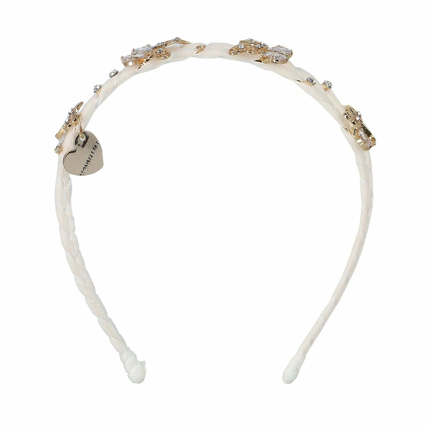 Girls White & Gold Butterfly Headband, 1, hi-res image number null