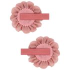 Girls Pink Flower Hairclips ( 2 Pack ), 1, hi-res