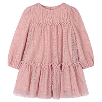 Girls Pink Heart Tulle Dress