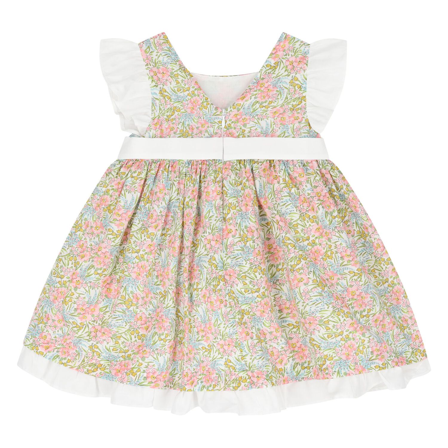 Girls Pink & White Floral Dress, 1, hi-res image number null
