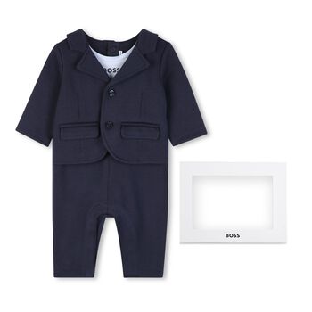 Baby Boys Navy Blue Romper Suit
