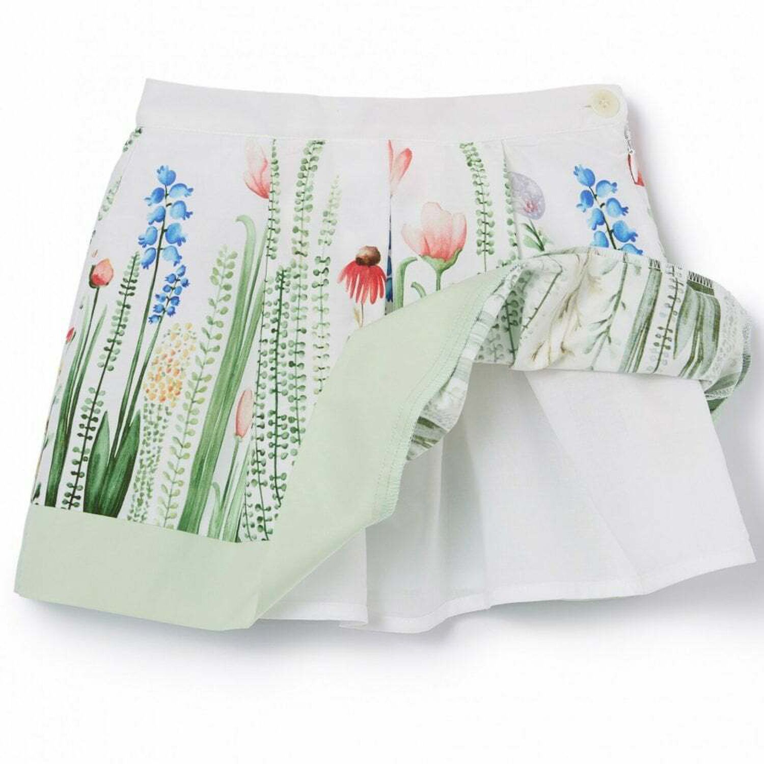 Girls White Floral Skirt, 1, hi-res image number null