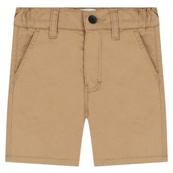 Younger Boys Beige Cotton Shorts