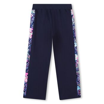 Girls Navy Blue Sequin Joggers