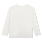 Girls Ivory Logo Long Sleeve Top, 2, hi-res