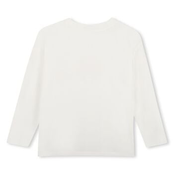 Girls Ivory Logo Long Sleeve Top