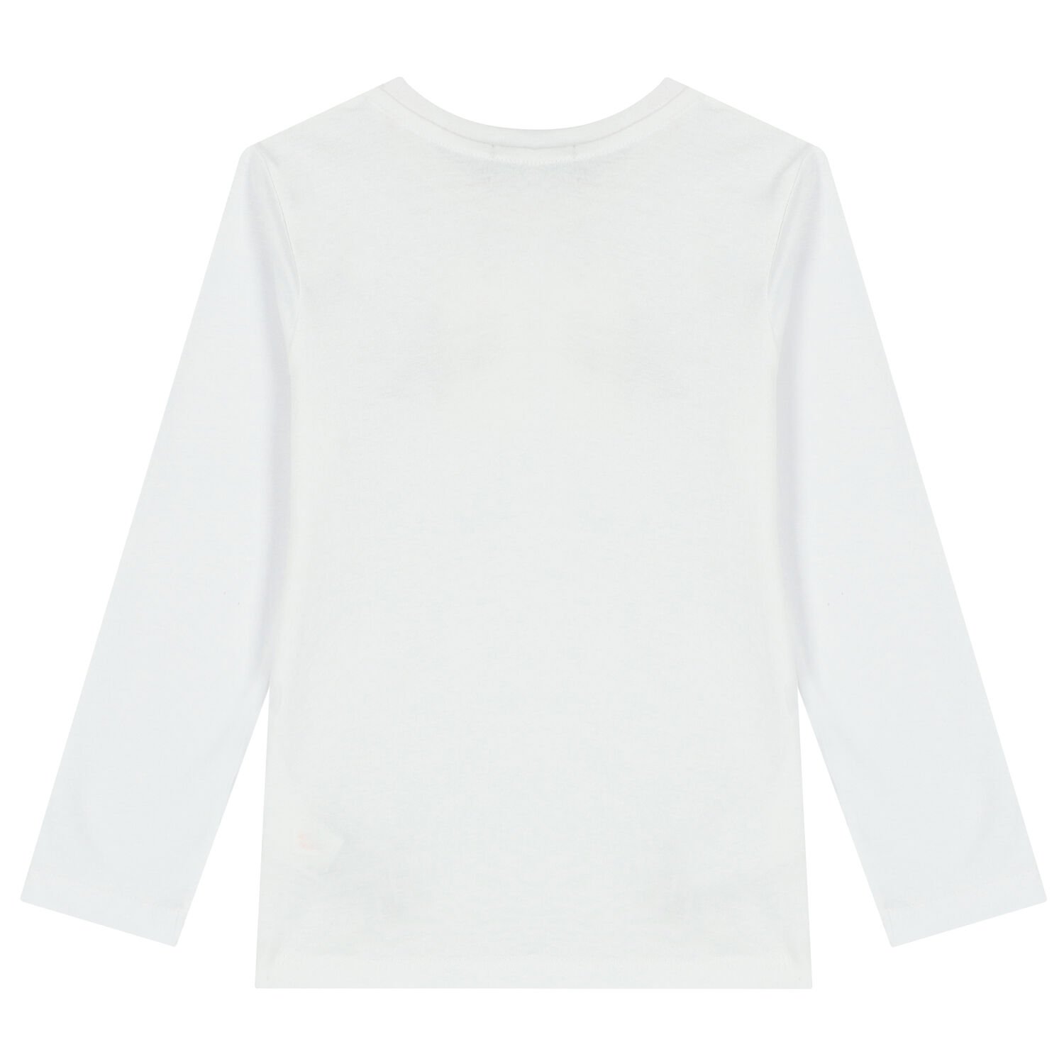 Boys White Logo Long Sleeve Top, 3, hi-res