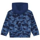 Boys Blue Camouflage Hooded Top, 1, hi-res