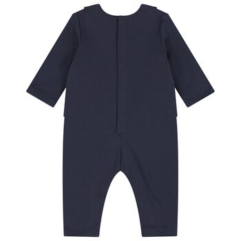 Baby Boys Navy Blue Suit Romper