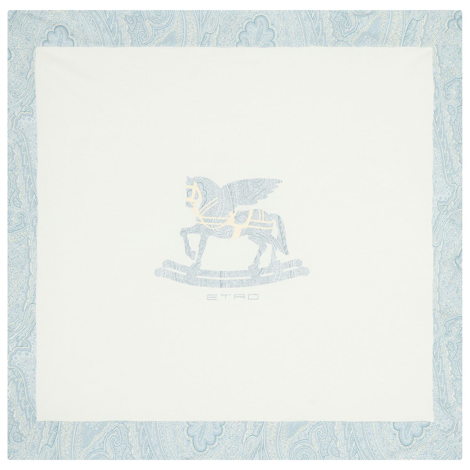 Baby Boys White & Blue Pegasus Blanket, 1, hi-res
