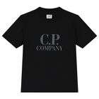 Boys Black Logo T-Shirt, 4, hi-res