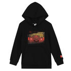 Boys Black Logo Hooded Top, 1, hi-res