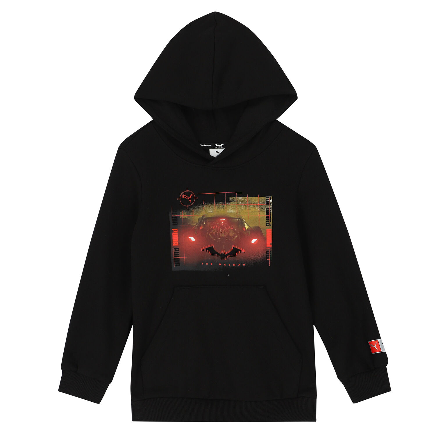 Boys Black Logo Hooded Top, 1, hi-res image number null