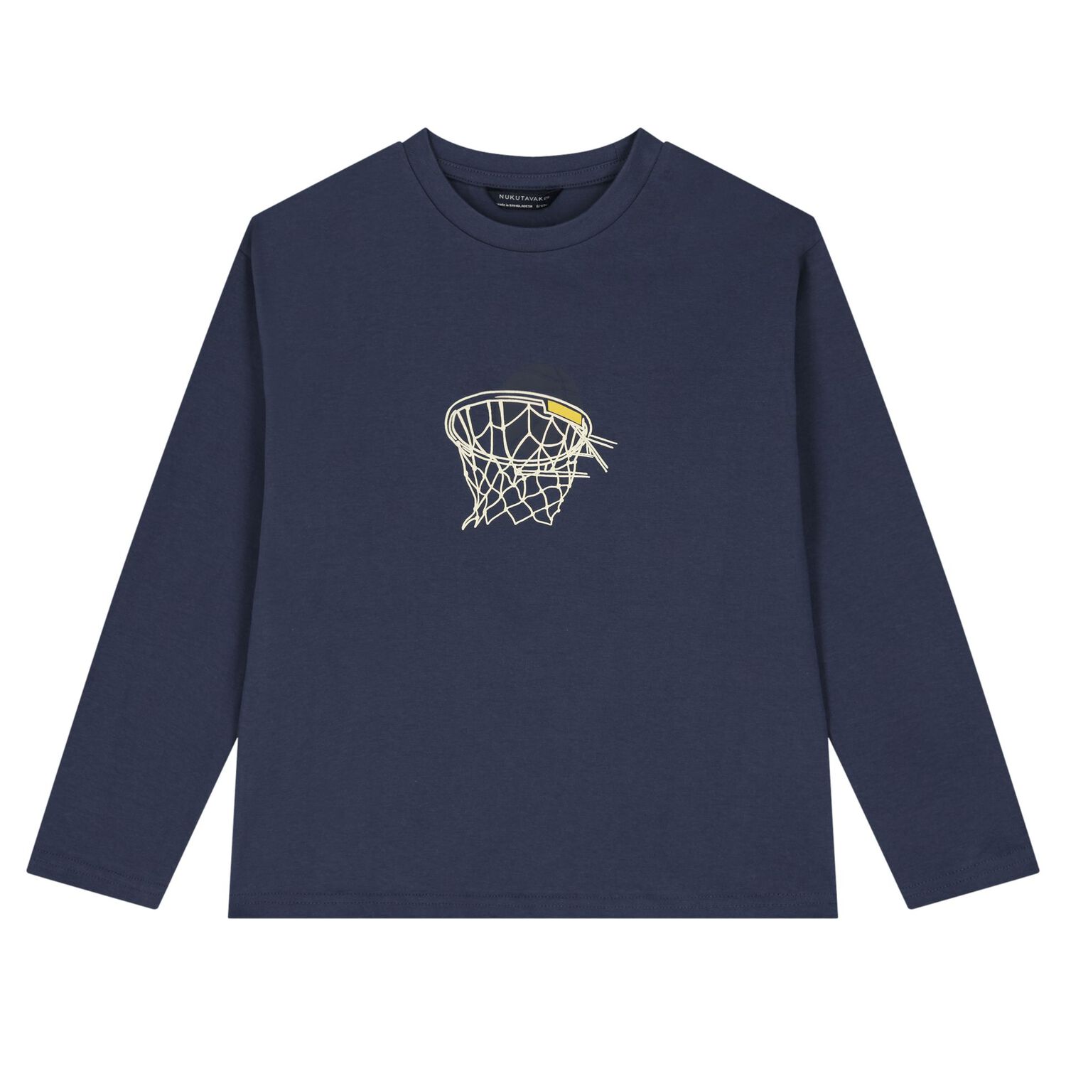 Boys White & Navy Blue Long Sleeve Top, 1, hi-res
