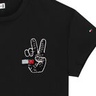 تيشيرت بالشعار باللون الأسود للبنات, 1, hi-res