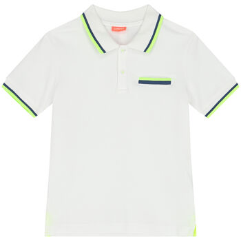 Boys White Pique Polo Shirt