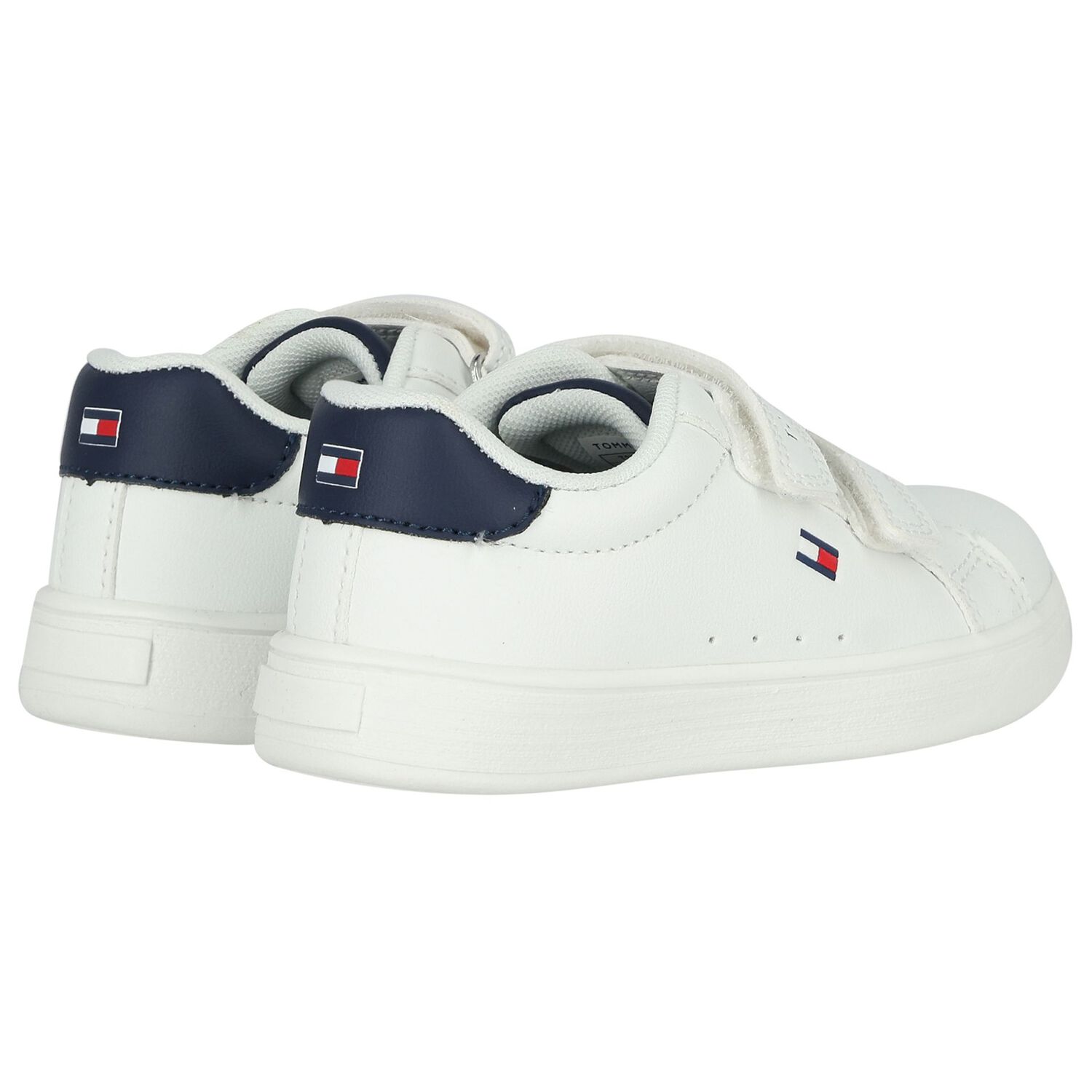 Boys White & Blue Logo Trainers, 1, hi-res image number null