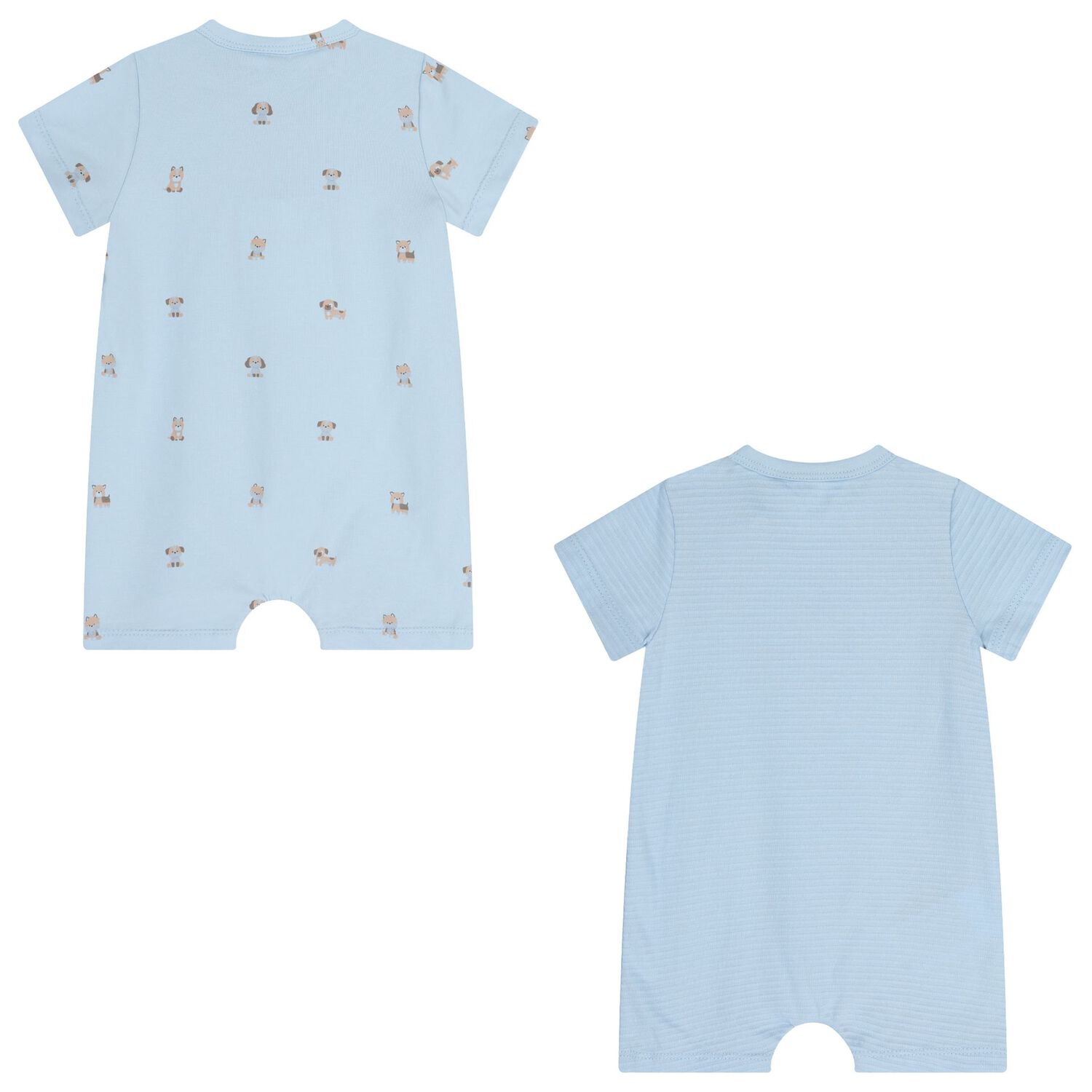 Baby Boys Blue Puppy Romper ( 2-Pack ), 2, hi-res