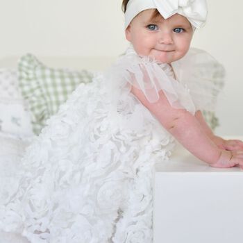 Baby Girls White Ruffled Tulle Dress
