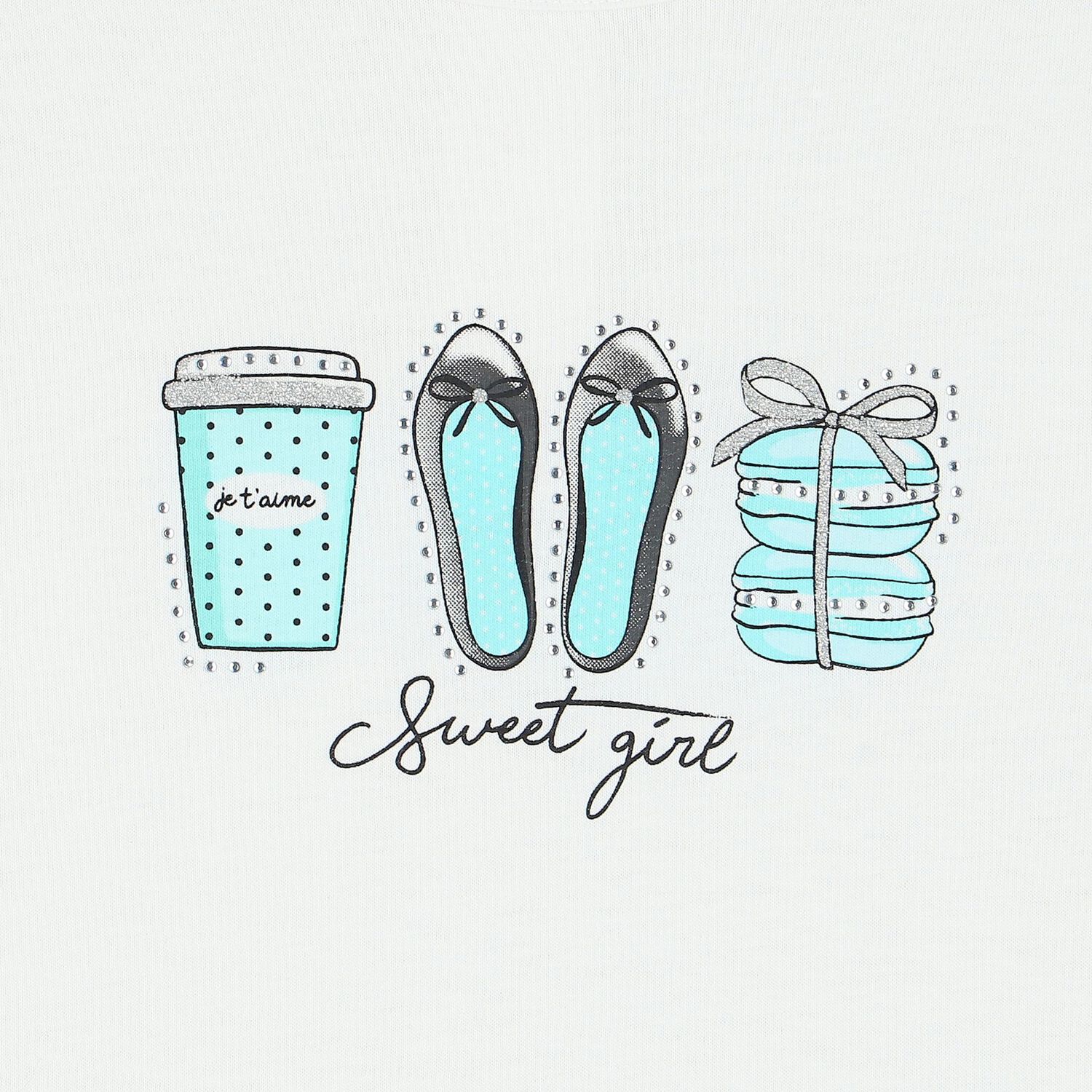 Girls White T-Shirt, 1, hi-res