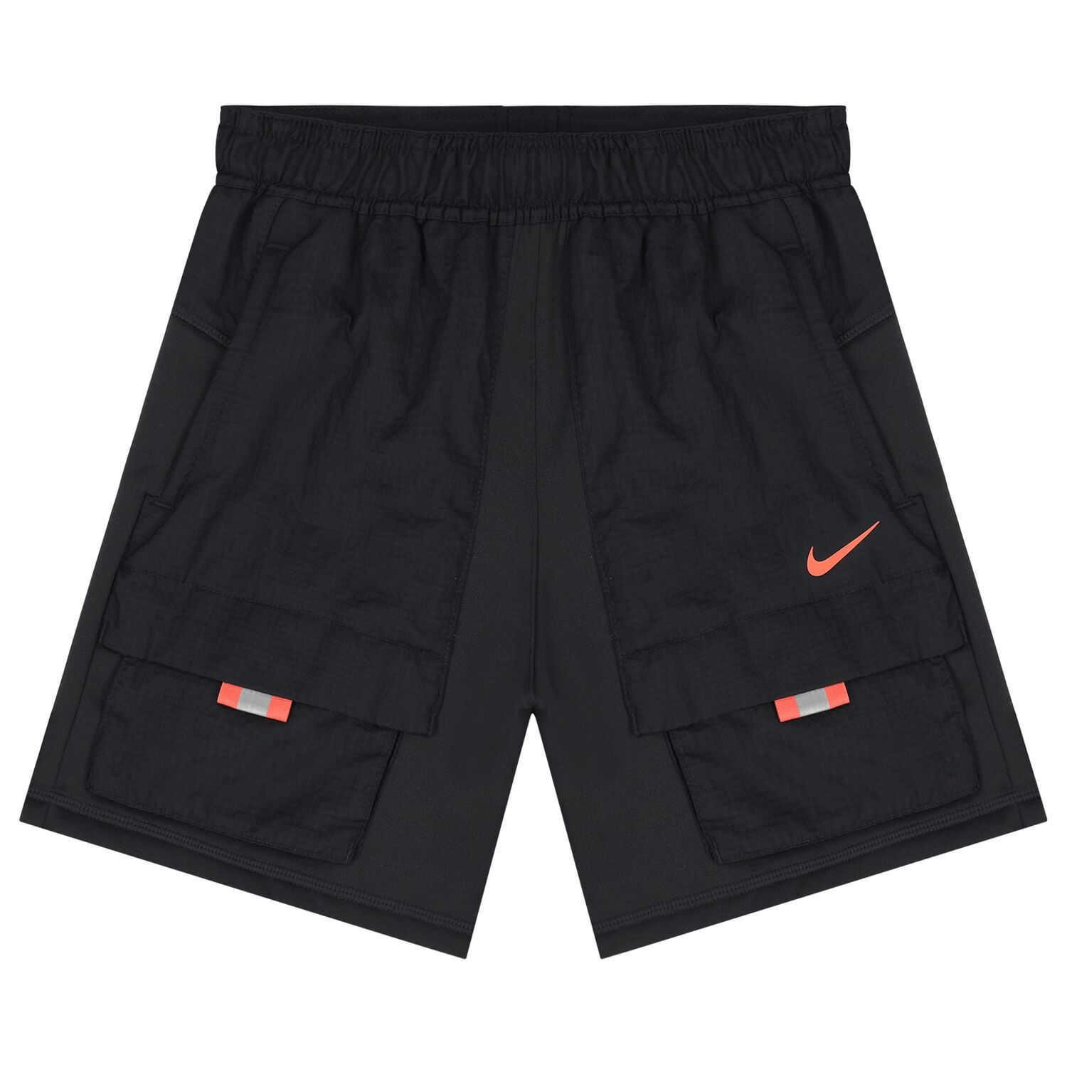 Boys Black Logo Shorts, 1, hi-res