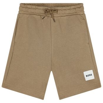 Boys Beige Logo Shorts