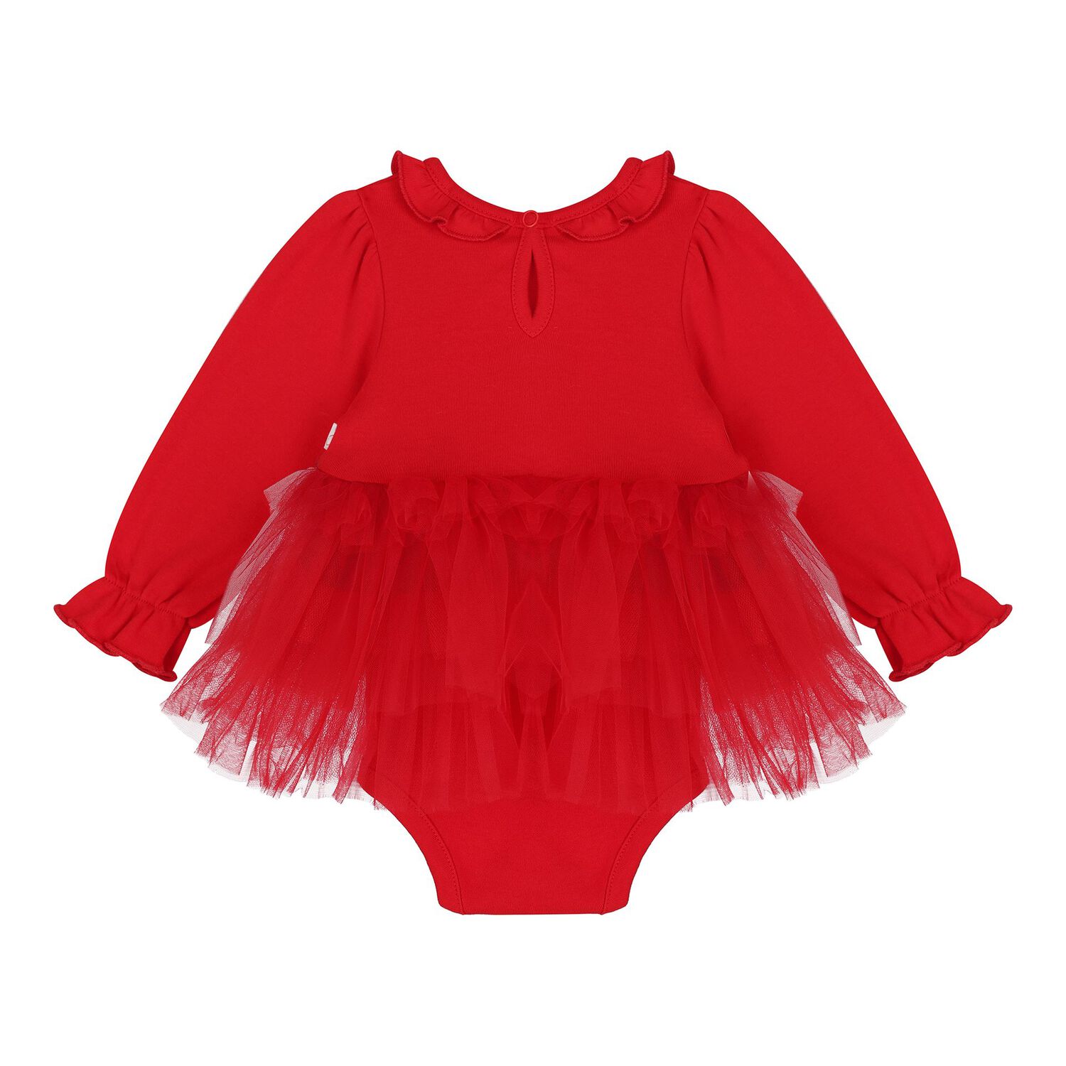 Baby Girls Red Bow Tulle Dress Set , 1, hi-res