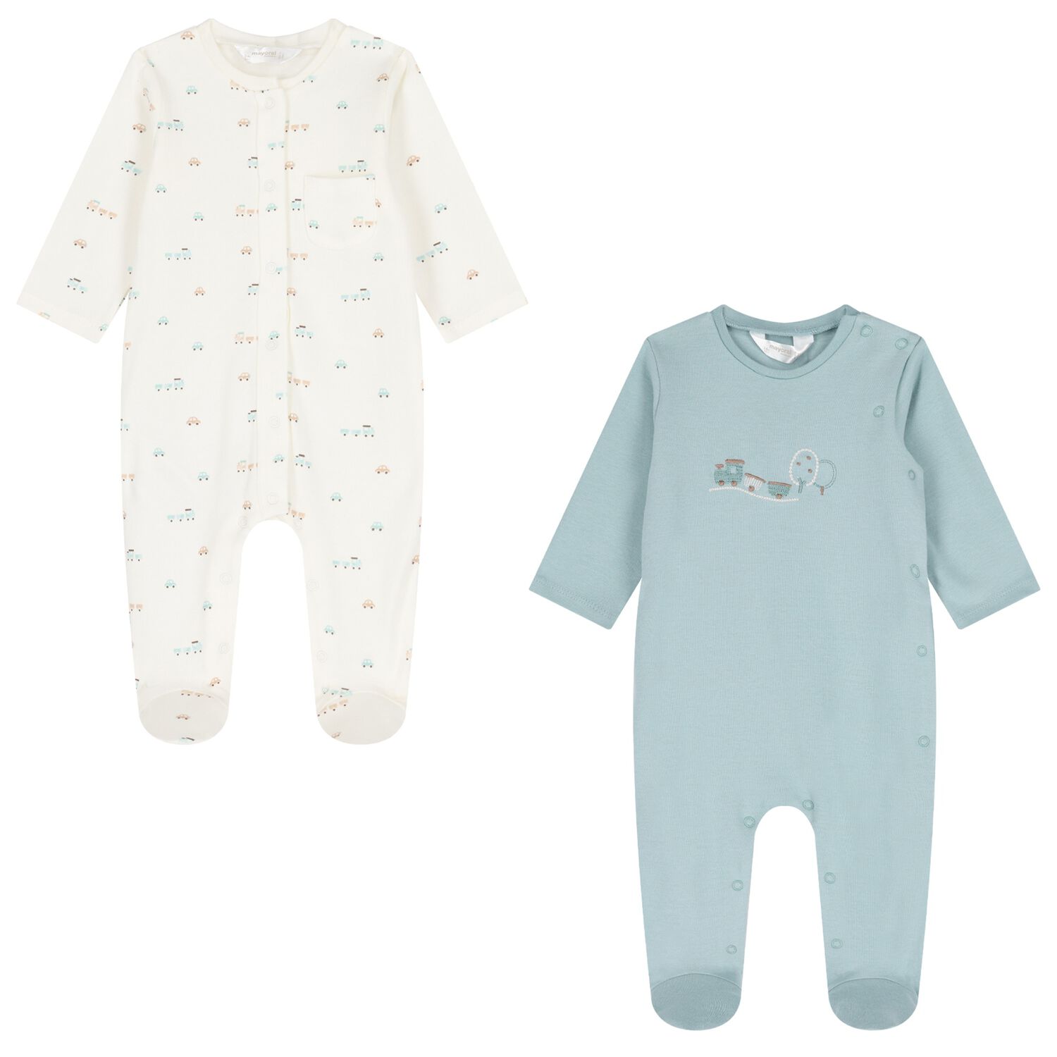 افرول اولاد بطبعه قطار باللون الابيض والاخضر ( 2 قطعه ) , 3, hi-res