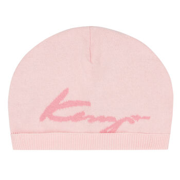 Baby Girls Pink Logo Knitted Hat