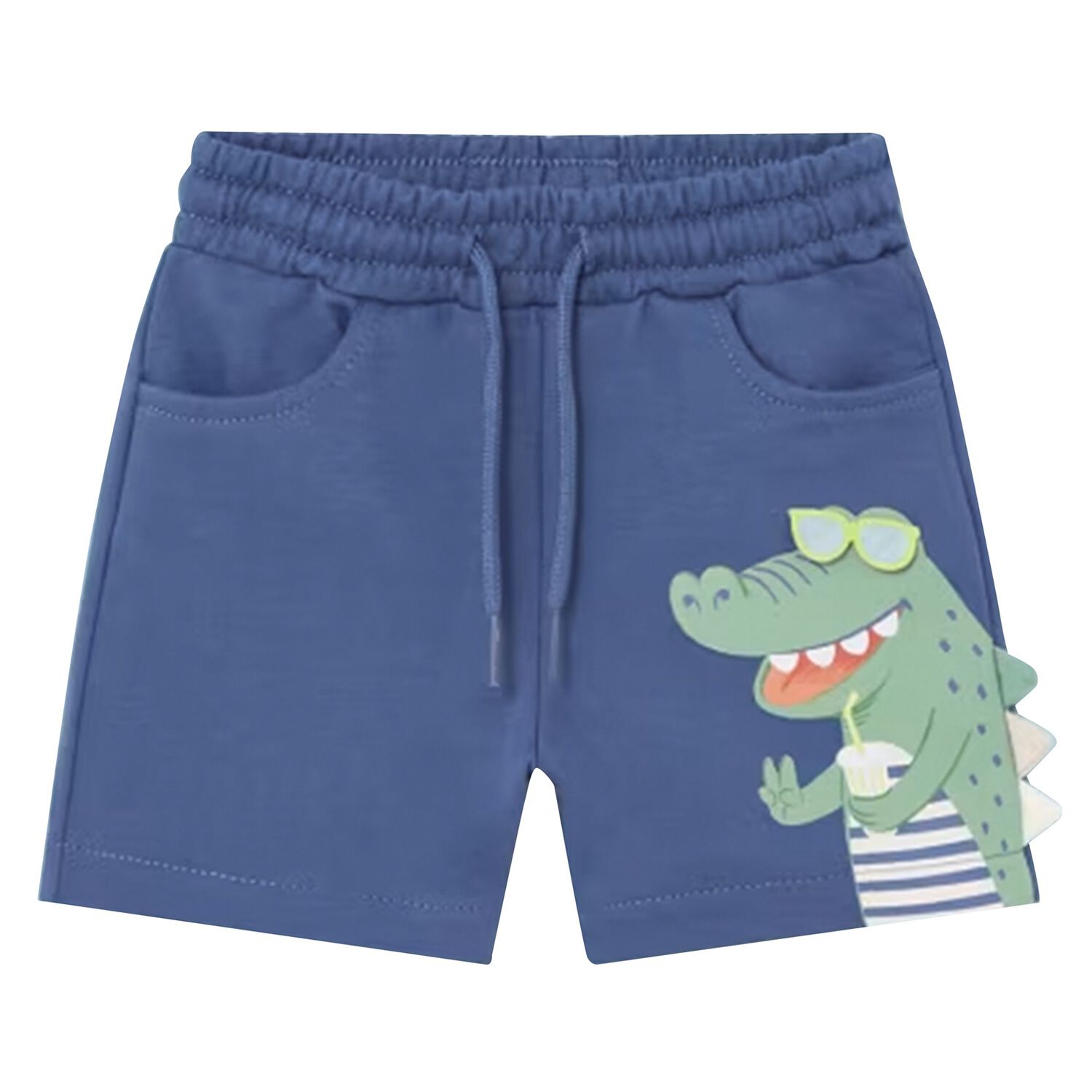 Younger Boys Navy Blue Crocodile Shorts, 1, hi-res image number null