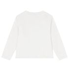 Girls White Logo Long Sleeve Top, 1, hi-res