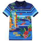 Boys Blue Logo Polo Shirt, 1, hi-res