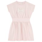 Girls Pink Logo Dress, 3, hi-res