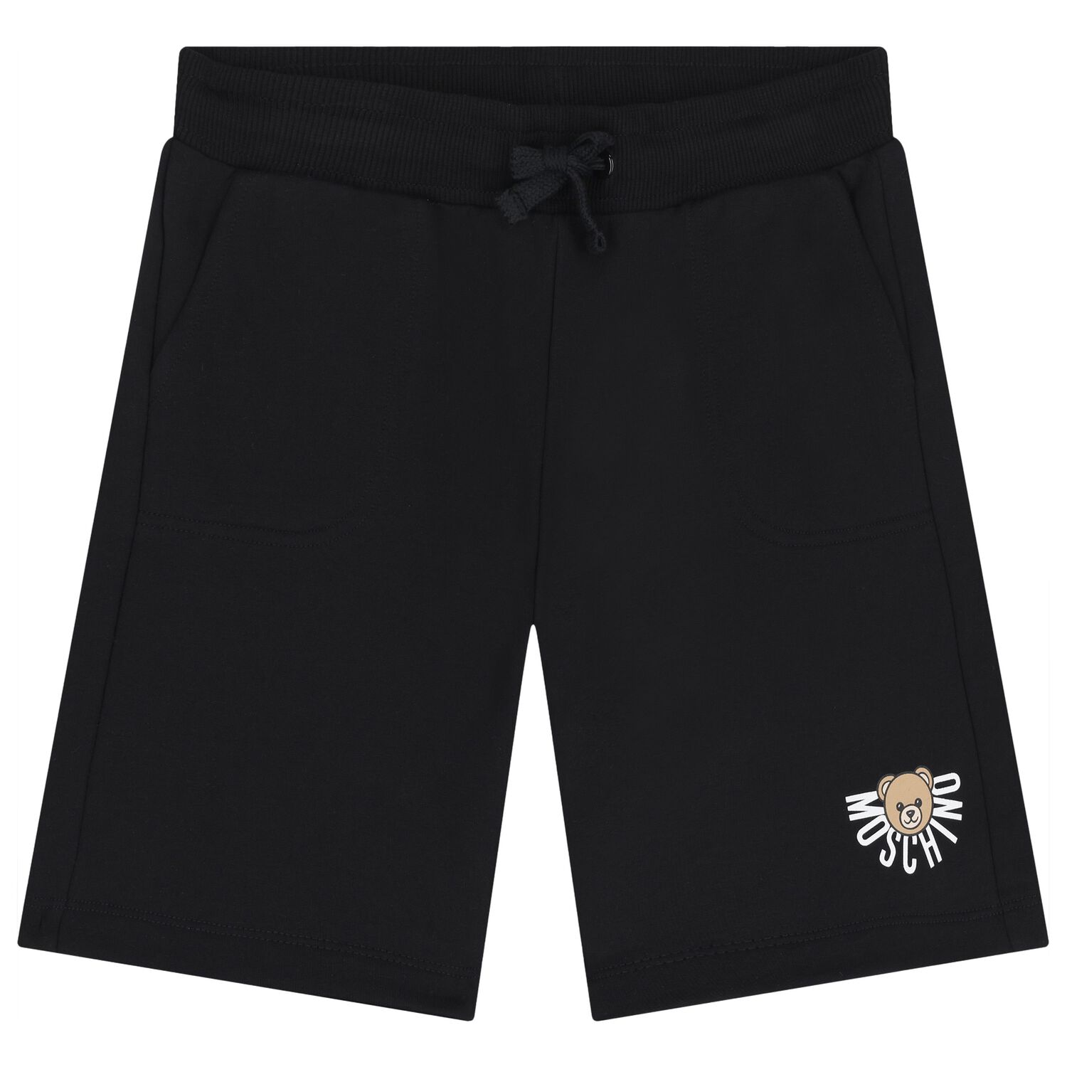 Black Teddy Bear Logo Shorts, 1, hi-res