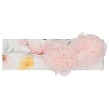 Baby Girls White & Pink Flower Headband