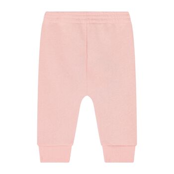 Baby Girls Pink Web Striped Joggers