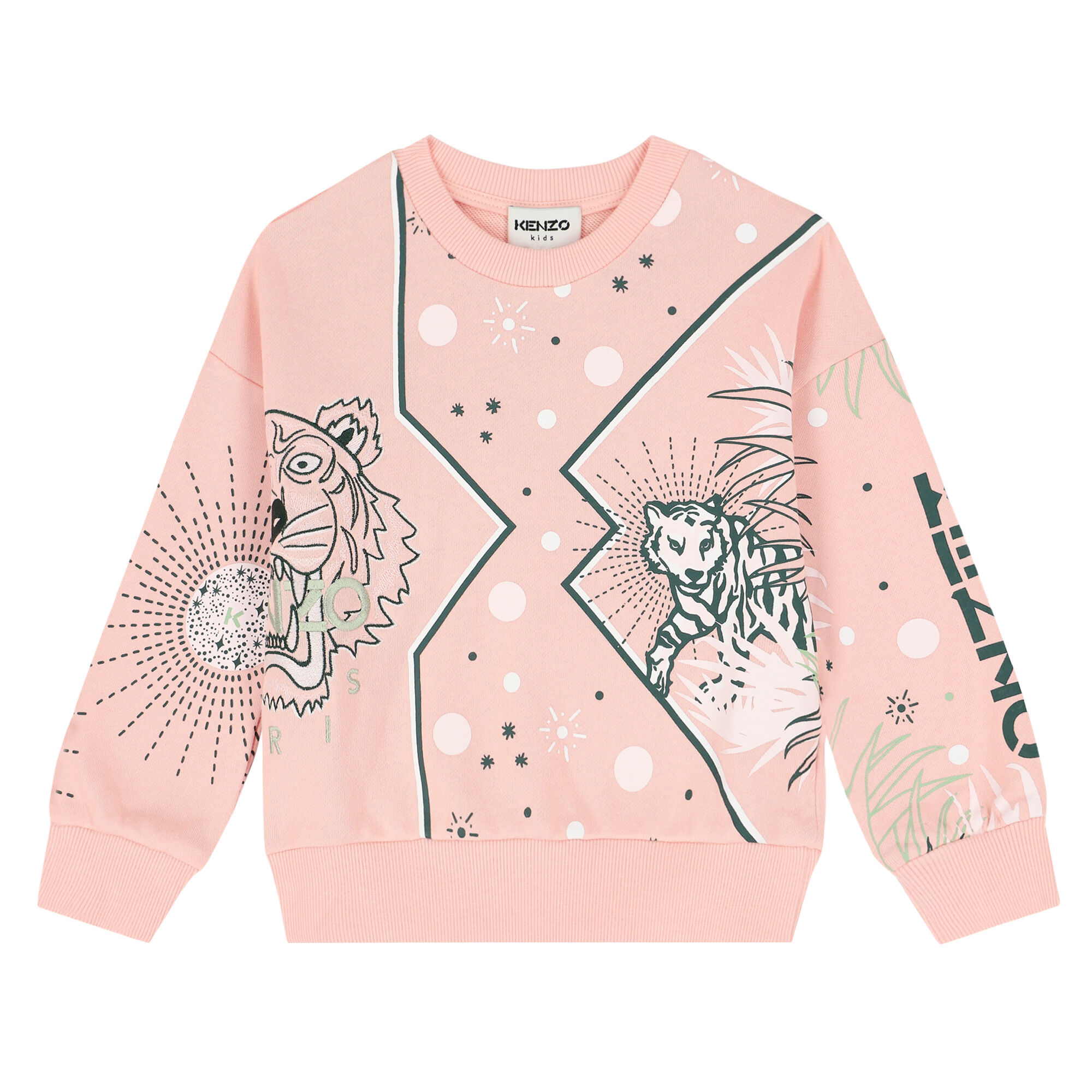 KENZO KIDS Girls Pink Tiger Sweatshirt Junior Couture