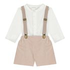 Baby Boys White & Beige Shorts Set, 2, hi-res