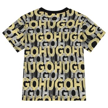 Boys Black Monogram Logo T-Shirt
