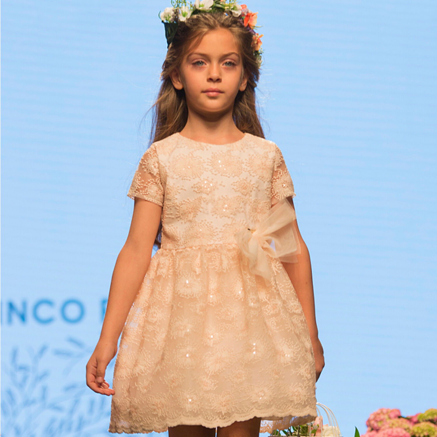 Girls Blush Pink Embroidered Dress, 1, hi-res image number null