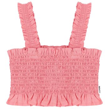 Girls Pink Shirred Top