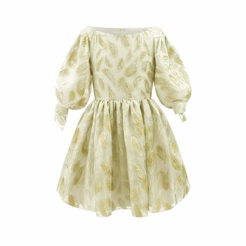 Girls Ivory & Gold Special Occasion Dress