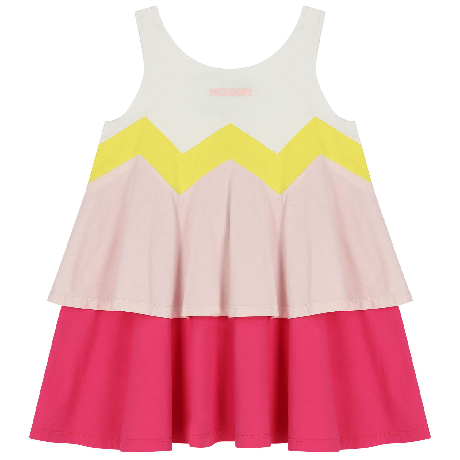 Girls Ivory & Pink Logo Dress, 1, hi-res