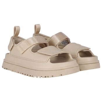 Beige Chunky Logo Sandals 