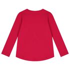 Girls Pink Logo Long Sleeve Top, 2, hi-res