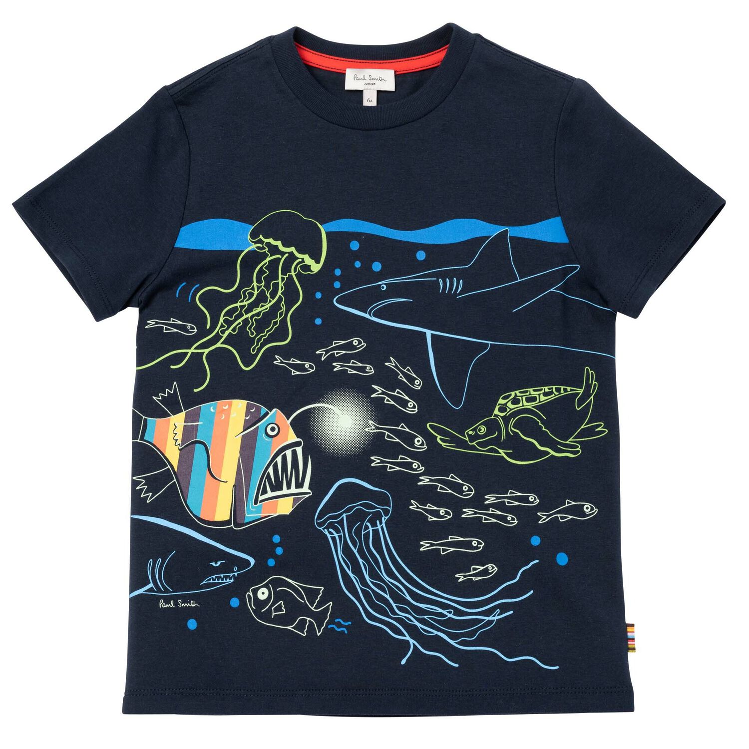 Boys Navy Sea Creatures T-Shirt, 1, hi-res image number null
