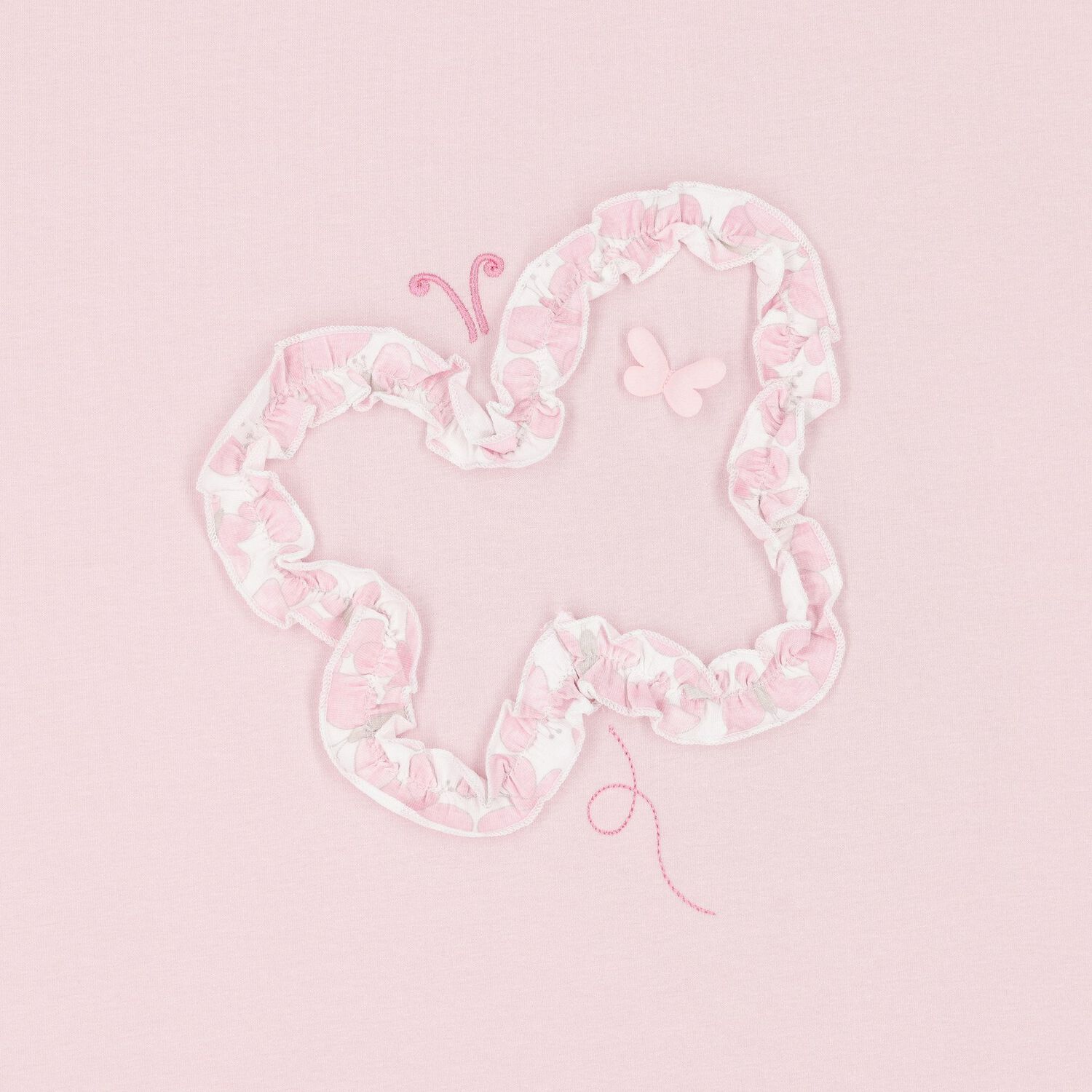 بطانية مكشكشة بطبعة الفراشة باللون الوردى للبنات  , 1, hi-res